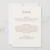 ほこりっぽいブラントオレンジ牡丹の花秋の結婚式 招待状 (裏面)