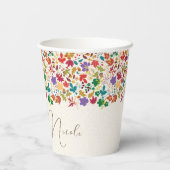 ほこりっぽいブラントオレンジ牡丹の花秋の結婚式 紙コップ (裏面)