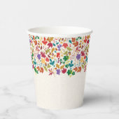 ほこりっぽいブラントオレンジ牡丹の花秋の結婚式 紙コップ (右)