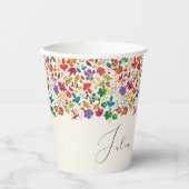 ほこりっぽいブラントオレンジ牡丹の花秋の結婚式 紙コップ (正面)