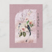 ほこりっぽいブルゴーニュ・マグノリア結婚の花々ありがとう ポストカード (正面)