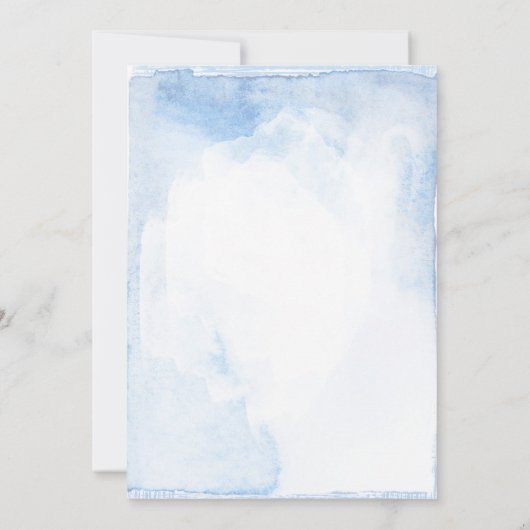 ほこりっぽいブルーとピンクのフローラリハーサルディナー 招待状 (裏面)