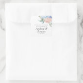 ほこりっぽいブルーとピンクのフローラ結婚ズ スクエアシール (バッグ)