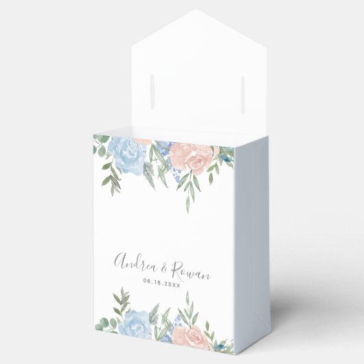 ほこりっぽいブルーとピンクのフローラ結婚ズ フェイバーボックス (オープン)