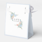 ほこりっぽいブルーとピンクのフローラ結婚ズ フェイバーボックス (裏面サイド)