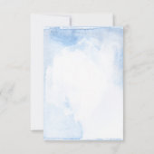 ほこりっぽいブルーとピンクのローズクォーツウェディングRSVP 出欠カード (裏面)