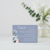 ほこりっぽいブルーとピンクモダンフローラ結婚ズ エンクロージャーカード (スタンド正面)