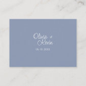 ほこりっぽいブルーとピンクモダンフローラ結婚ズ エンクロージャーカード (裏面)