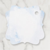 ほこりっぽいブルーとピンクモダンフローラ結婚ズ フェイバータグ (裏面)