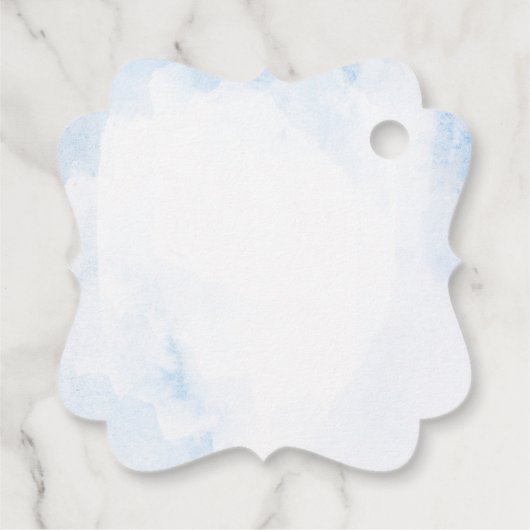 ほこりっぽいブルーとピンクモダンフローラ結婚ズ フェイバータグ (裏面)