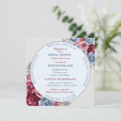 ほこりっぽいブルーとブルゴーニュのブライダルシャワーへの招待 (スタンド正面)