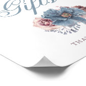 ほこりっぽいブルーとメイヴのウェディングカードとギフトサイン ポスター (角)