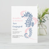 ほこりっぽいブルーと赤面のシーホース婚約パーティ 招待状 (スタンド正面)