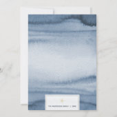 ほこりっぽいブルーと金ゴールドの海&グリーティングクリスマス シーズンカード (裏面)