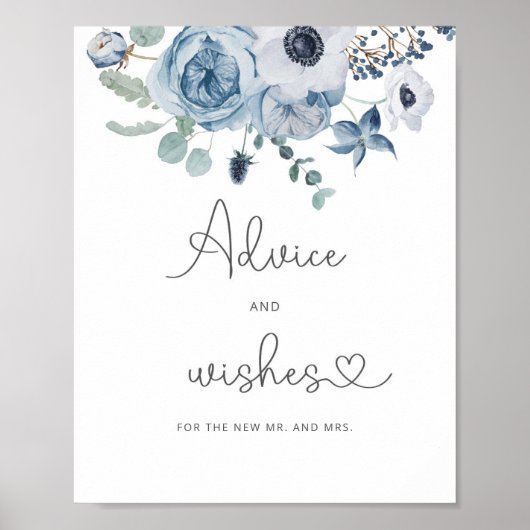 ほこりっぽいブルーのアドバイスと新婚ポスターの願い ポスター (正面)