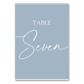 ほこりっぽいブルーのミニマルエレガントリストテーブル7 テーブルナンバー (裏面)