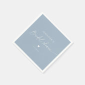 ほこりっぽいブルーのミニマルエレガントリスト書ブライダル スタンダードカクテルナプキン (角)