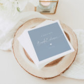 ほこりっぽいブルーのミニマルエレガントリスト書ブライダル スタンダードカクテルナプキン