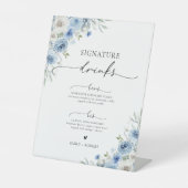 ほこりっぽいブルーアイボリーシグネチャードリンクサイン 台座サイン (正面)