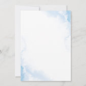 ほこりっぽいブルーアイボリーバラフラワーズブライダルシャワー 招待状 (裏面)