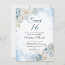 ほこりっぽいブルーアイボリーバラ花Sweet sixteen16