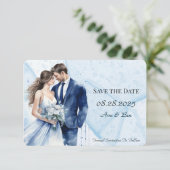 ほこりっぽいブルーアルコールインクブライド&グルーマー セーブザデート (スタンド正面)