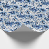 ほこりっぽいブルーアルコールインク結婚フローラ ラッピングペーパー (角)