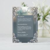 ほこりっぽいブルーアート華美デコ結婚フレーム エンクロージャーカード (スタンド正面)