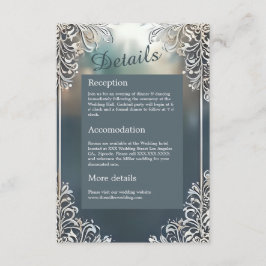 ほこりっぽいブルーアート華美デコ結婚フレーム エンクロージャーカード