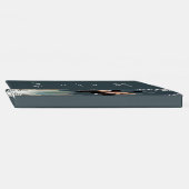 ほこりっぽいブルーアート華美デコ結婚フレーム ゲストブック (背)