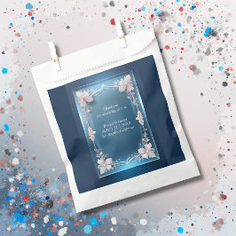 ほこりっぽいブルーアート華美デコ結婚フレーム フェイバーバッグ