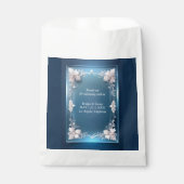 ほこりっぽいブルーアート華美デコ結婚フレーム フェイバーバッグ (正面)