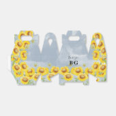 ほこりっぽいブルーウォーターカラーサンフラワーズモノグラム結婚ズ フェイバーボックス (折り畳みなし)