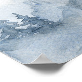 ほこりっぽいブルーウォーターカラーミスティ抽象芸術林 ポスター (角)