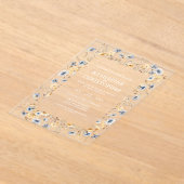 ほこりっぽいブルーウォーターカラーワイルドフラワーエレガントな結婚式 アクリル招待状 (レイダウン)