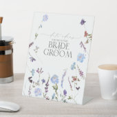 ほこりっぽいブルーウォーターカラーワイルドフラワーデートアイディア 台座サイン (インサイチュ)