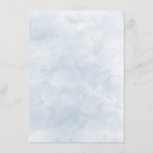 ほこりっぽいブルーウォーター色のフローラウェディングレセプション エンクロージャーカード (裏面)