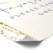 ほこりっぽいブルーウッドランドキツネベビーシャワーの好意のサイン ポスター (角)