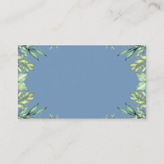 ほこりっぽいブルーカボチャ赤ちゃんシャワーベビー エンクロージャーカード (裏面)