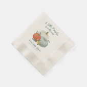 ほこりっぽいブルーカボチャ赤ちゃんシャワー 縁ありカクテルナプキン (角)