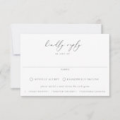 ほこりっぽいブルーガーデンフローラ食事の選択結婚ズ 出欠カード (正面)