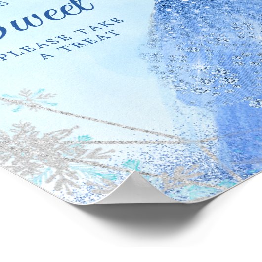 ほこりっぽいブルークリスマススノーフレーク15は甘い ポスター (角)