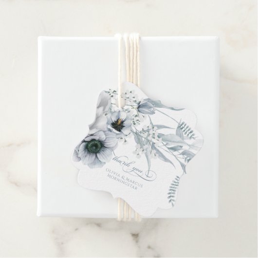 ほこりっぽいブルークリームアネモネピーニー結婚ズ フェイバータグ (インサイチュ)