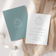 ほこりっぽいブルークレストモノグラム洗練結婚された