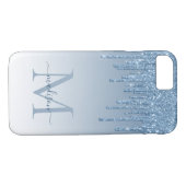 ほこりっぽいブルーグリッタードリップスパークルモノグラムスクリプト Case-Mate iPhoneケース (裏面(横))