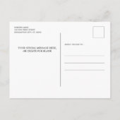 ほこりっぽいブルーグリッターポープリント卒業  インビテーションポストカード (裏面)