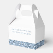 ほこりっぽいブルーグリッターモダン誕生日ベビーシャワー フェイバーボックス (裏面サイド)