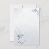 ほこりっぽいブルーシェード花リースサンキューカード サンキューカード (裏面)