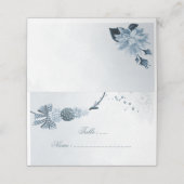 ほこりっぽいブルーシェード花&ボウ座席表 プレイスカード (外部開封)