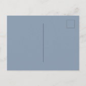 ほこりっぽいブルーシルバーホワイト花模様結婚式招待状 ポストカード (裏面)